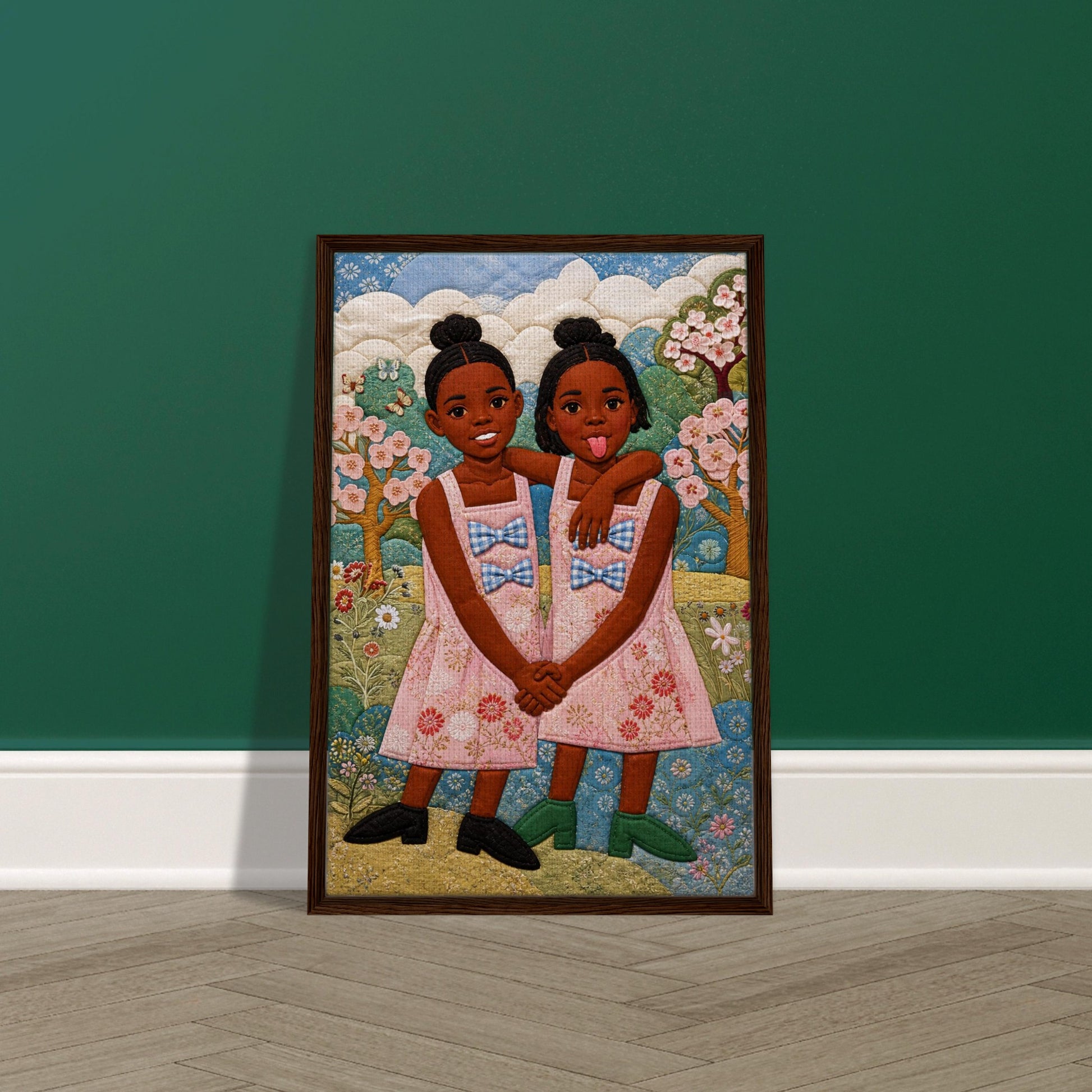 Sister Garden Quilt Poster on Matte Paper