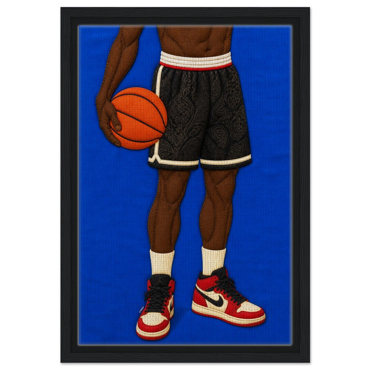 The Quiet Dribble Framed Canvas Quilt-Inspired - Bisa Butler Style