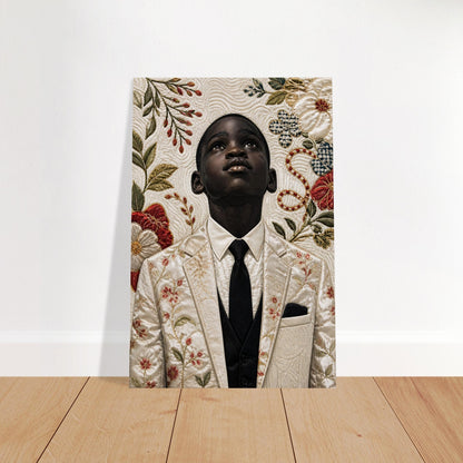 Titel Quilt-Inspired Textile-Collage Matte Paper Poster