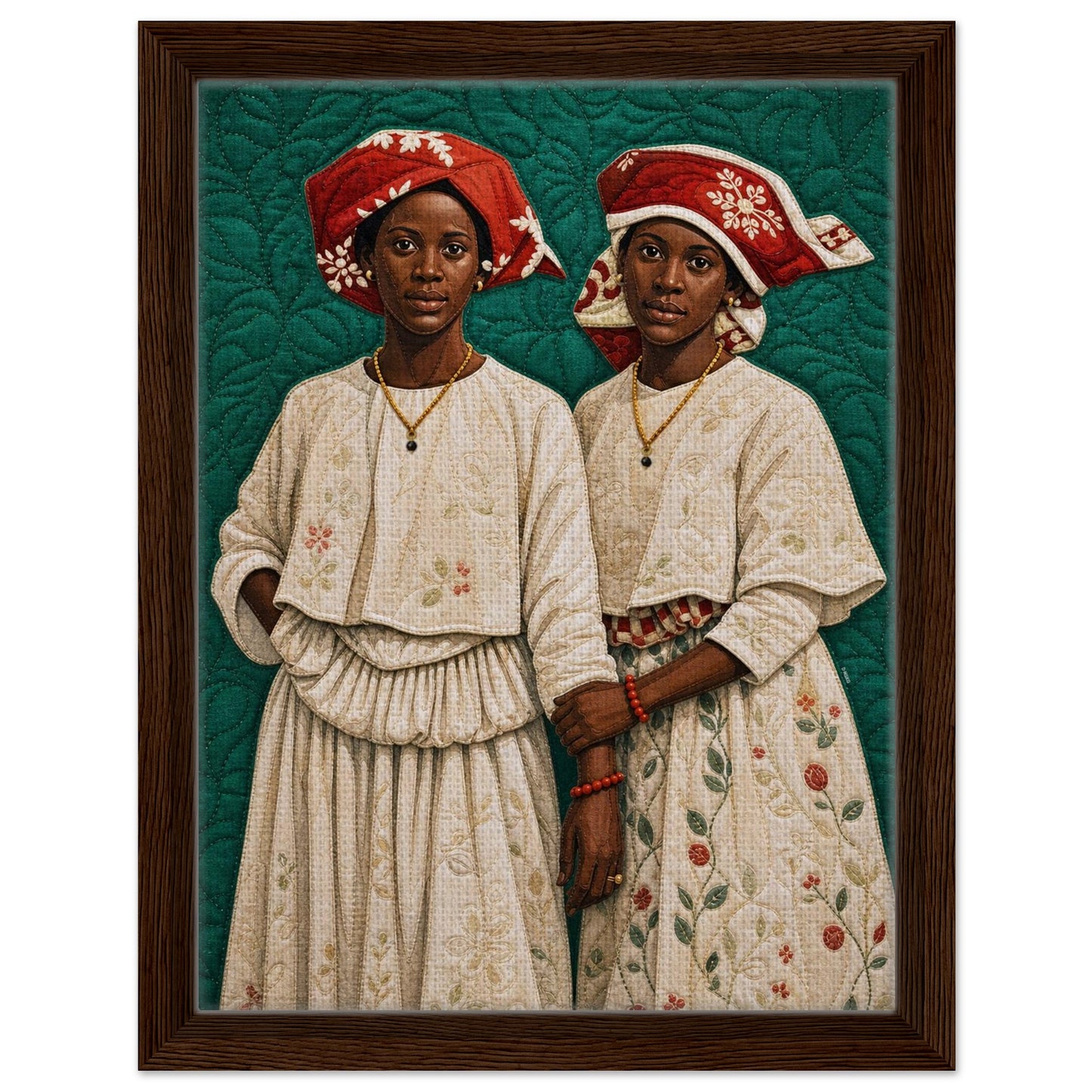 Surinamese Kotomisi Framed Canvas Quilted-Style - Bisa Butler Style