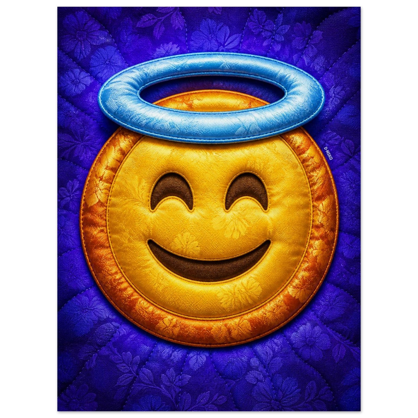 Halo Smile Quilt-Inspired Pop-Art Museum-Quality Matte Paper Poster