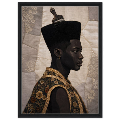 Black Man Afrocentric Matte Paper Poster - Quilt-Inspired Art