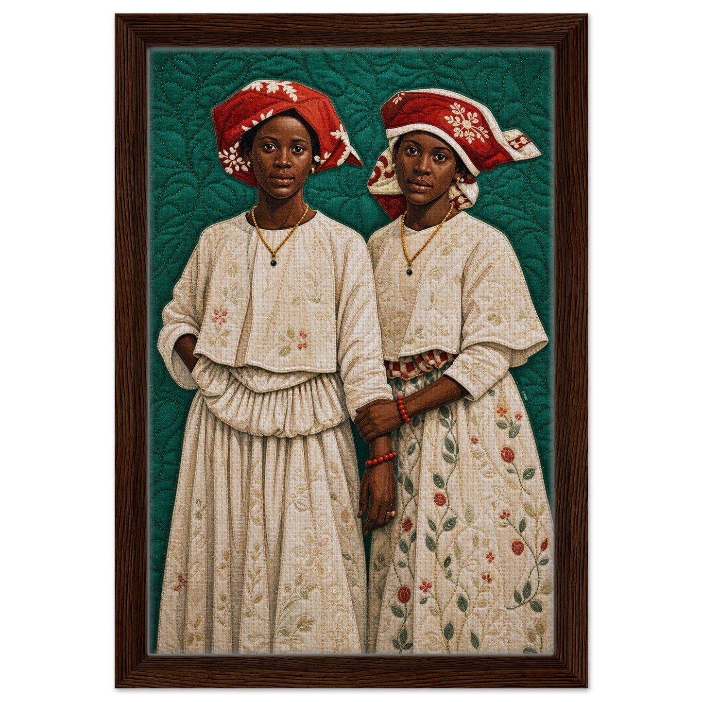 Surinamese Kotomisi Framed Canvas Quilted-Style - Bisa Butler Style
