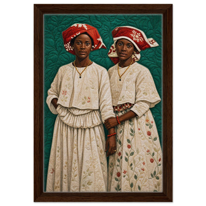 Surinamese Kotomisi Framed Canvas Quilted-Style - Bisa Butler Style