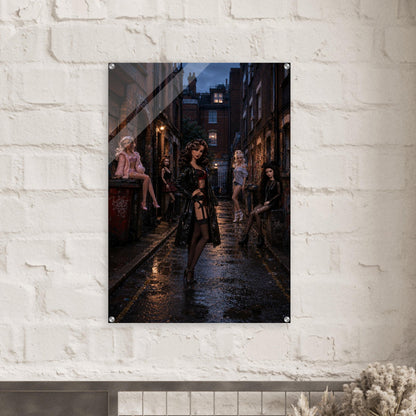 Midnight Doll Alley Acrylic Print Gothic-Fashion - Film-Noir Style