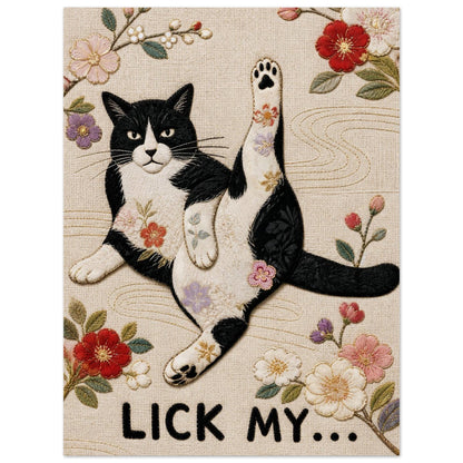 Lick My... Textile-Inspired Matte Paper Poster - Japanese Kimono Style