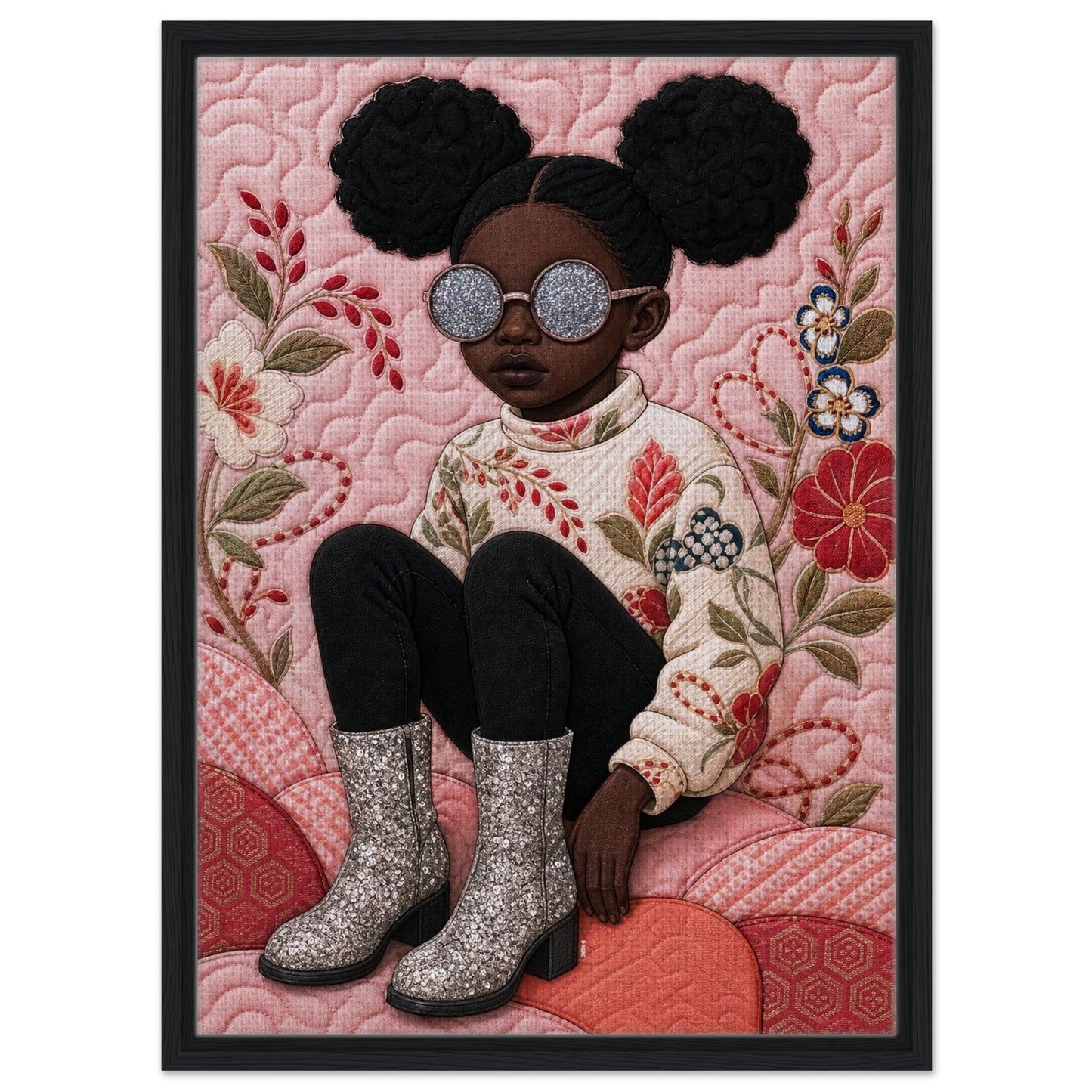 Glitter Gaze Quilt-Inspired Poster on Matte Museum-Quality Paper