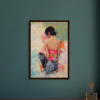 Soft Solitude Framed Canvas Pastel-Textured Impressionist-Figurative
