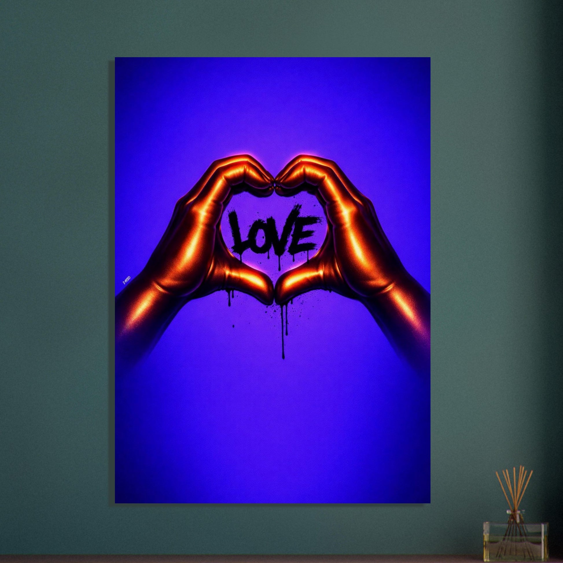 Black Love Hands Neon-Pop Museum-Quality Matte Paper Poster