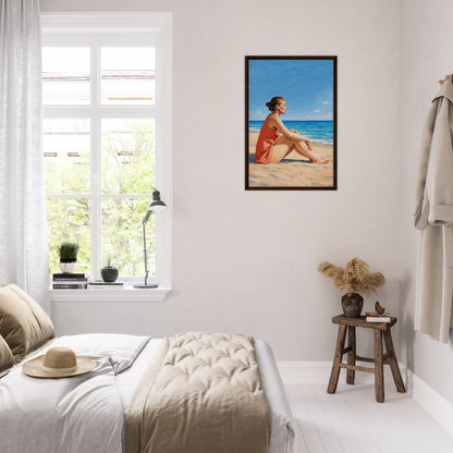 Seaside Stillness Framed Canvas Coastal-Serene - Impressionist Style