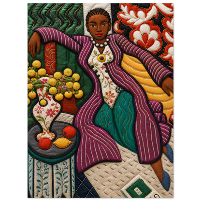 Citrus Lounge Museum-Quality Matte Paper Poster - Quilt-Inspired