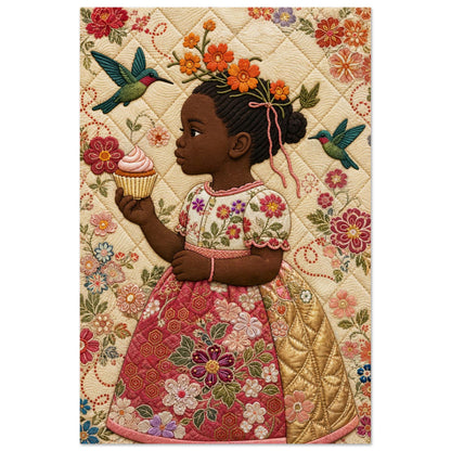 Petite Bloom Quilt-Inspired Matte Poster - Bisa Butler Style