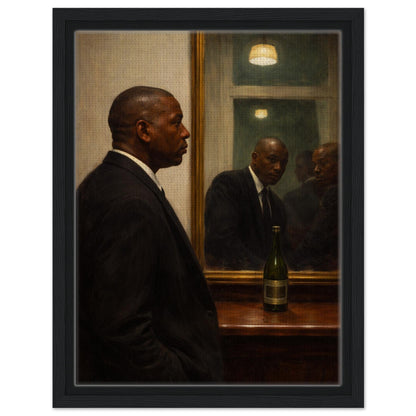 Quiet Reflection Framed Canvas Moody-Portrait Oil-Paint