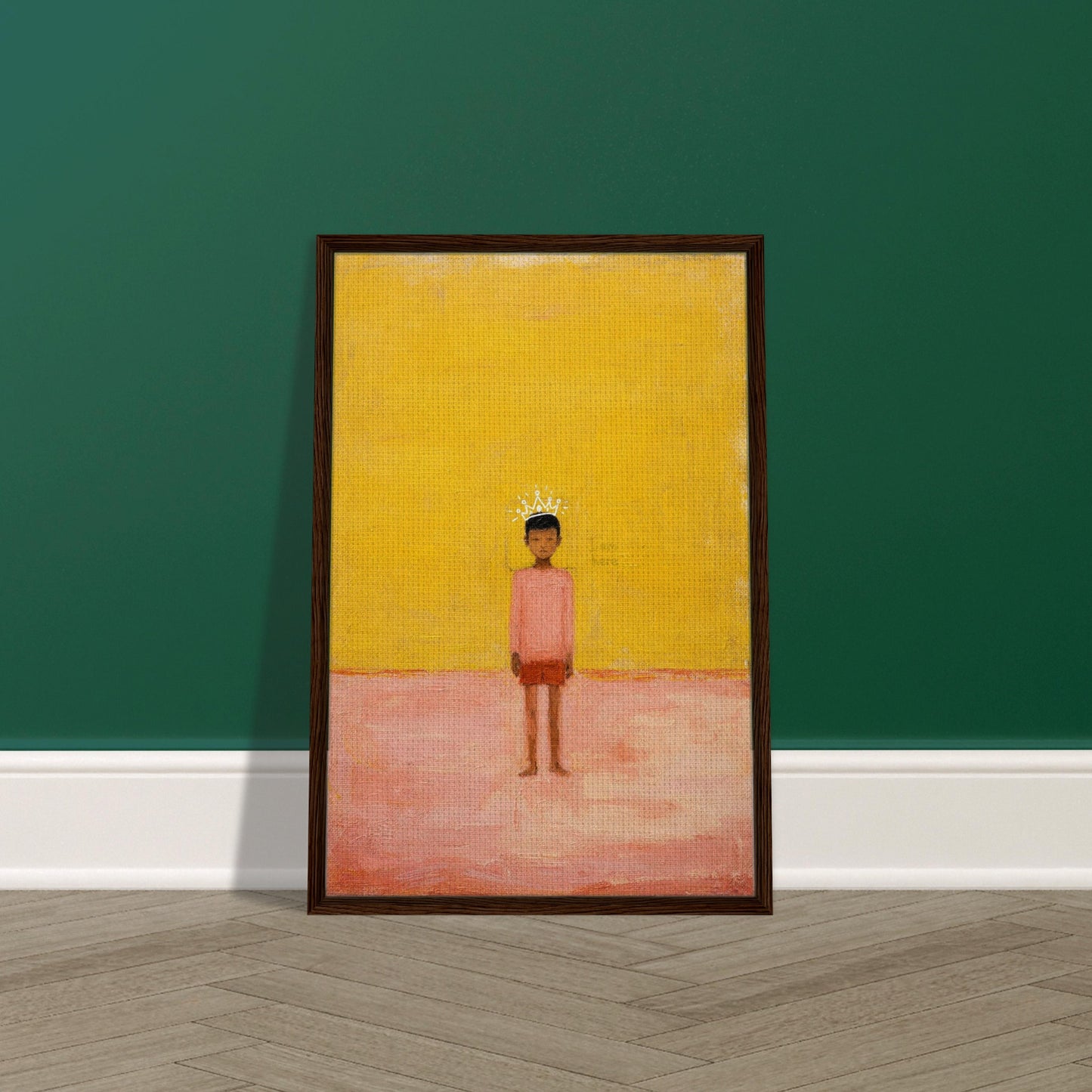I Am Here Framed Canvas Afrocentric-Minimalist Figurative