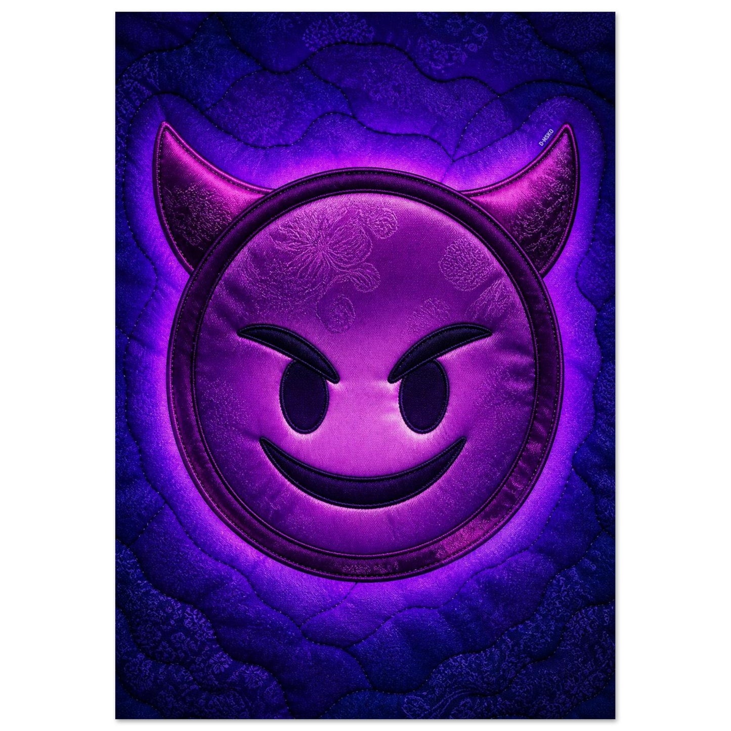 Purple Mischief Quilted-Style Matte Paper Poster - Pop Art