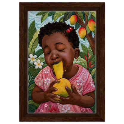 Mango Joy Framed Canvas Quilt-Inspired Tropical - Bisa Butler Style