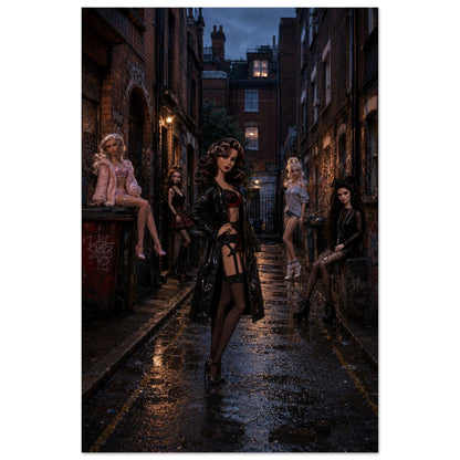 Midnight Doll Alley Gothic-Noir Museum Quality Matte Paper Poster
