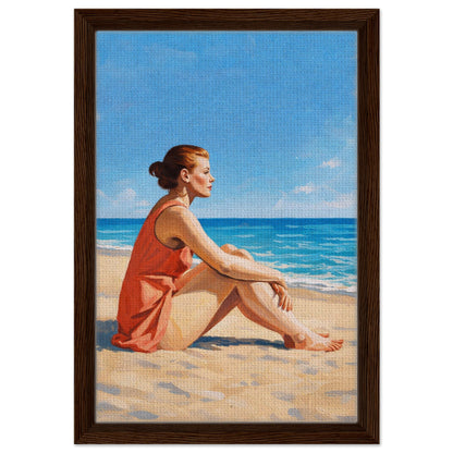 Seaside Stillness Framed Canvas Coastal-Serene - Impressionist Style