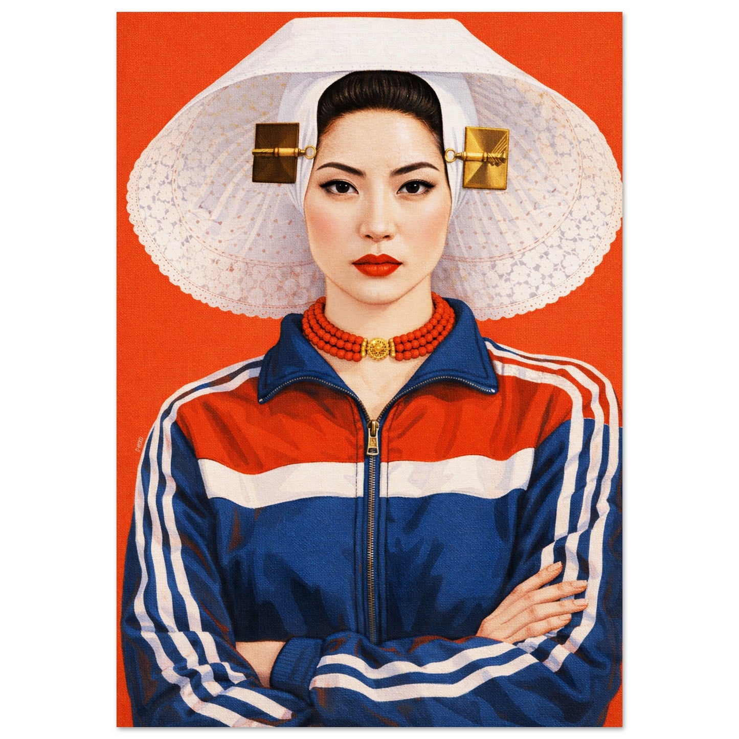 Asian Woman Photo-Realistic Matte Paper Poster - Pop Art Style