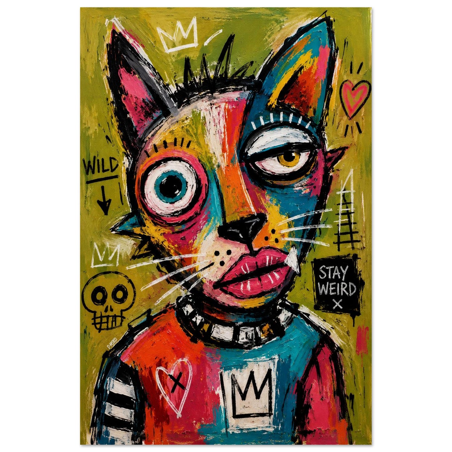 Stay Weird Street-Art Matte Paper Poster - Basquiat Style