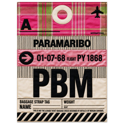 Pink Paramaribo PBM Quilted-Style Luggage-Tag Matte Paper Poster