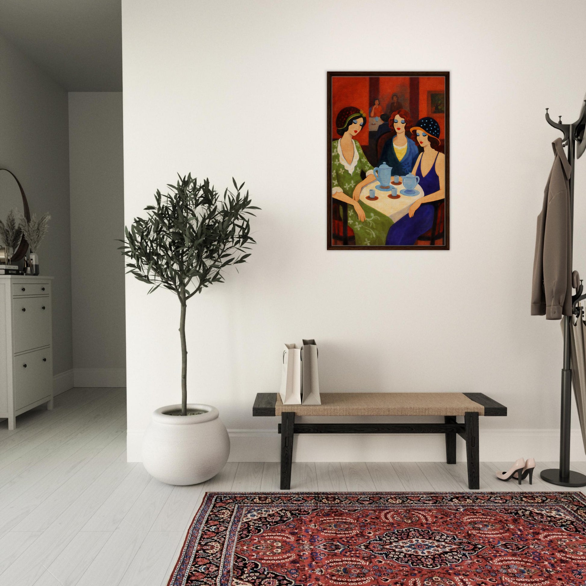 Tea Room Trio Framed Canvas Art-Deco 1920s-Inspired