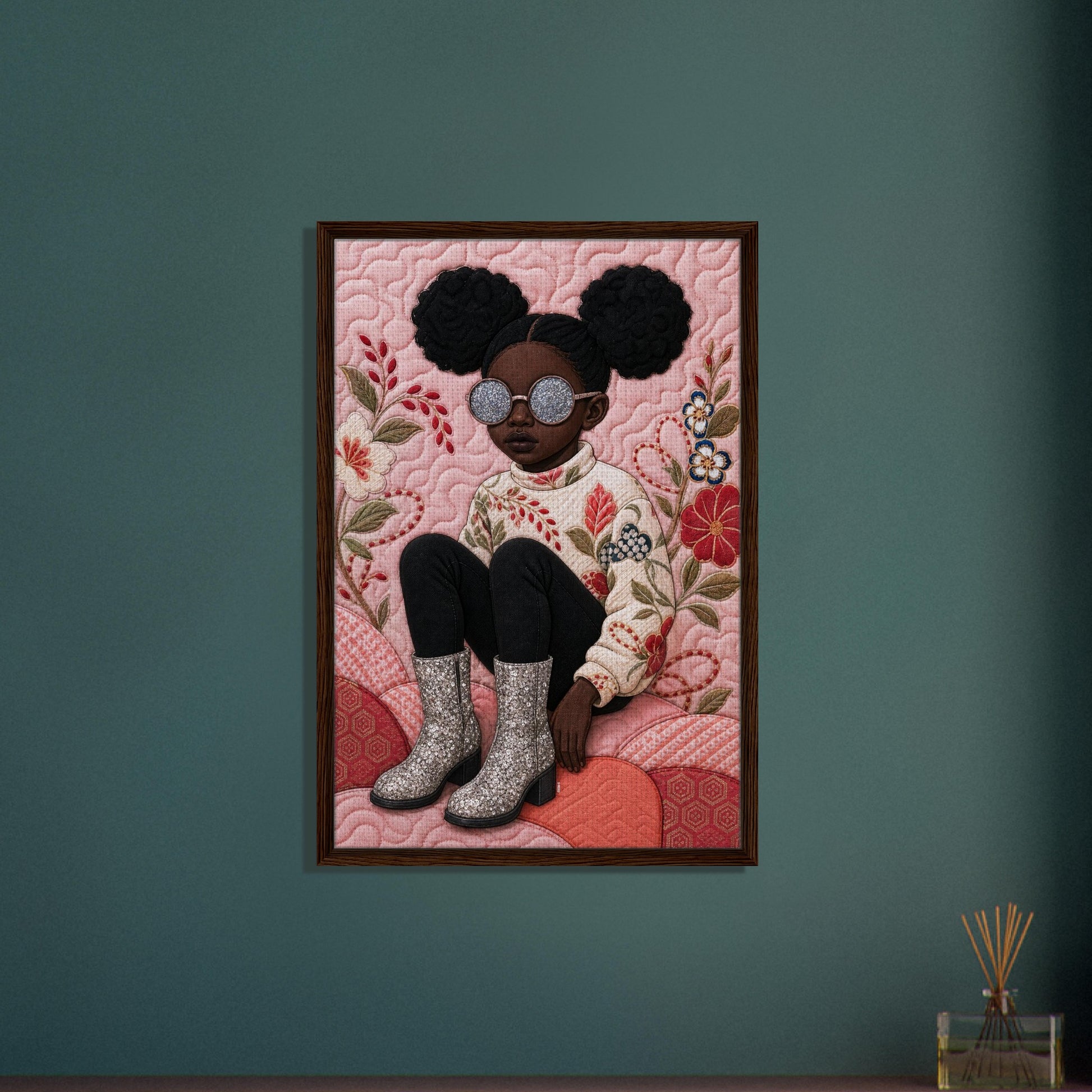 Glitter Gaze Quilt-Inspired Poster on Matte Museum-Quality Paper