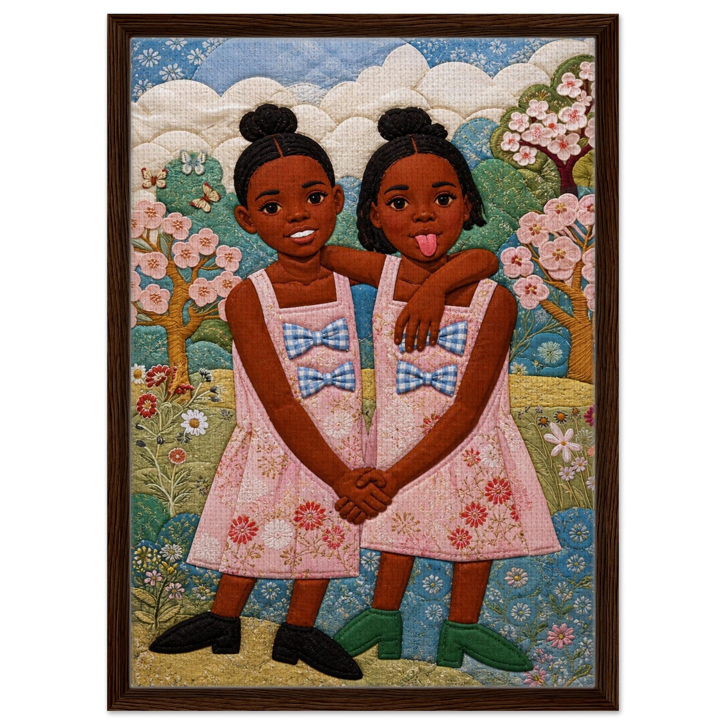 Sister Garden Quilt Poster on Matte Paper