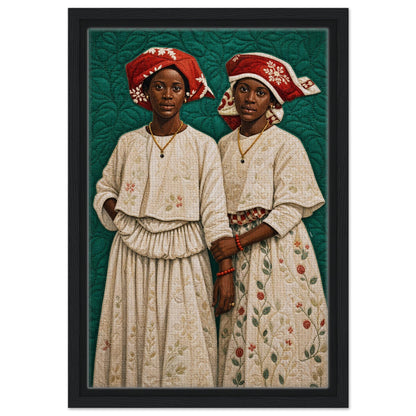 Surinamese Kotomisi Framed Canvas Quilted-Style - Bisa Butler Style