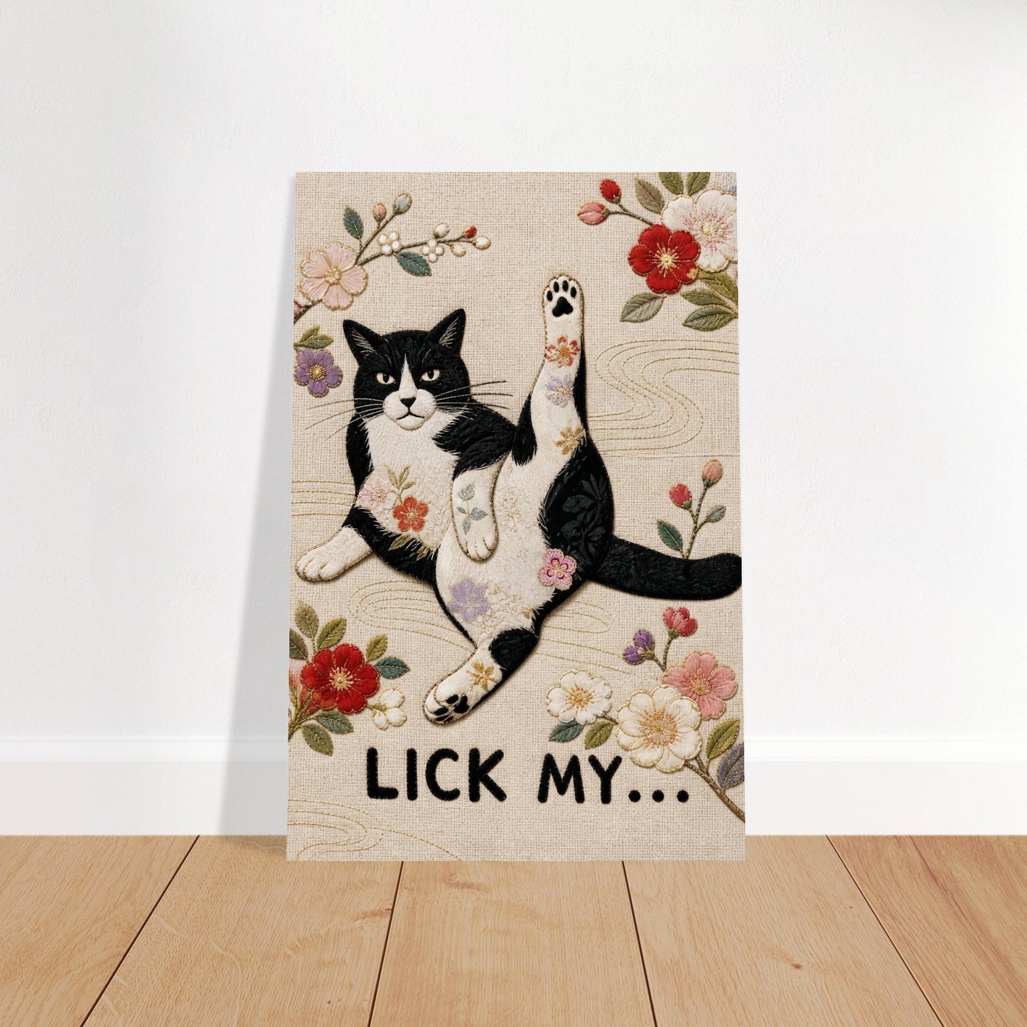 Lick My... Textile-Inspired Matte Paper Poster - Japanese Kimono Style
