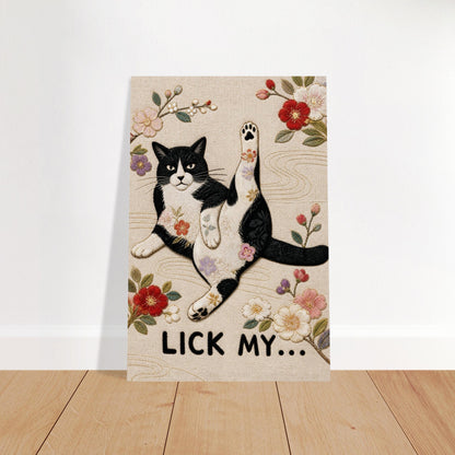 Lick My... Textile-Inspired Matte Paper Poster - Japanese Kimono Style