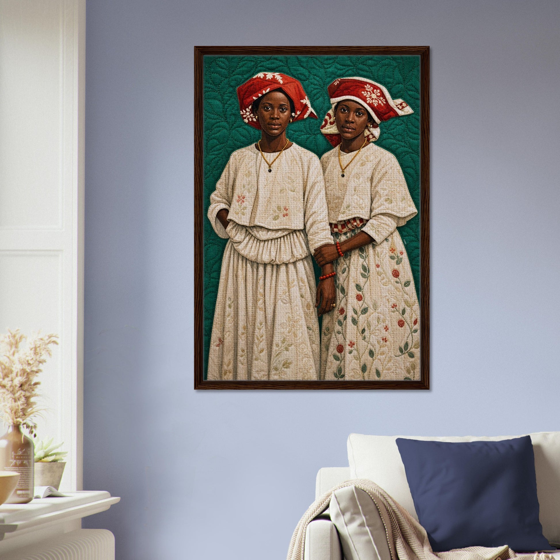Surinamese Kotomisi Framed Canvas Quilted-Style - Bisa Butler Style