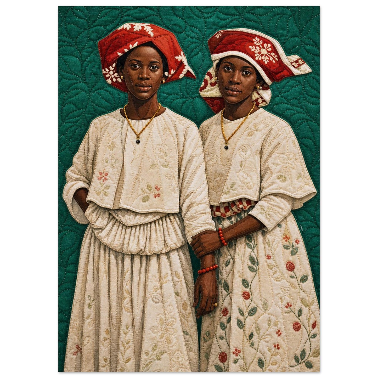 Surinamese Kotomisi Quilt-Inspired Afrocentric Matte Paper Poster
