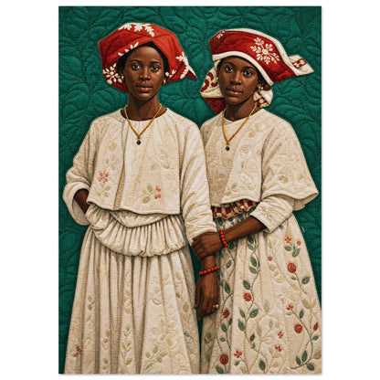 Surinamese Kotomisi Quilt-Inspired Afrocentric Matte Paper Poster