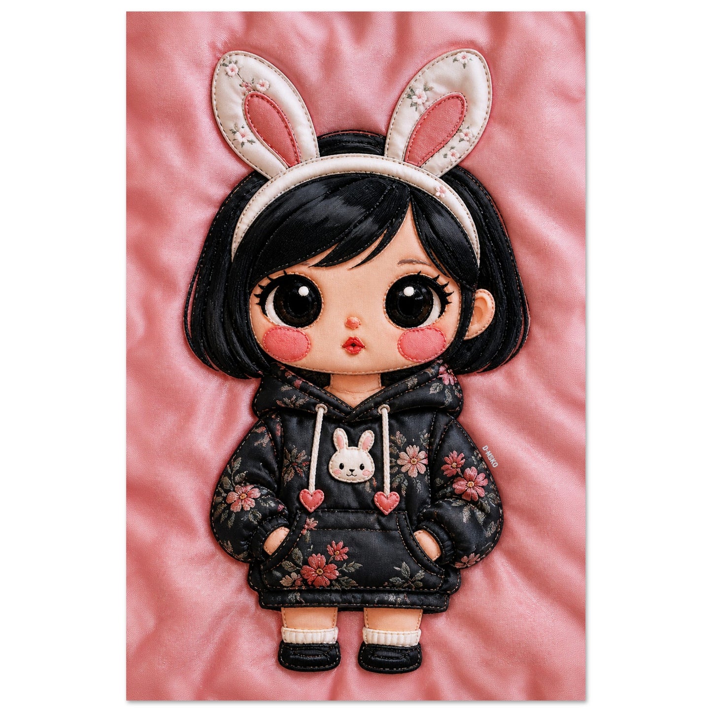 Bunny Bloom Museum Quality Matte Paper Poster Kawaii Quilted-Style