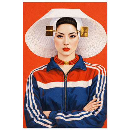 Asian Woman Photo-Realistic Matte Paper Poster - Pop Art Style