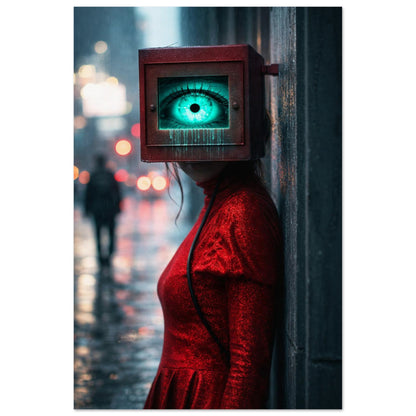 Neon Watcher Cyberpunk-Surreal Museum Quality Matte Paper Poster