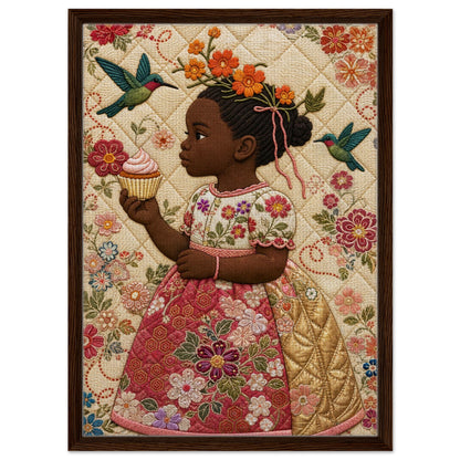Little Bloom Quilted-Style Museum-Quality Matte Paper Poster