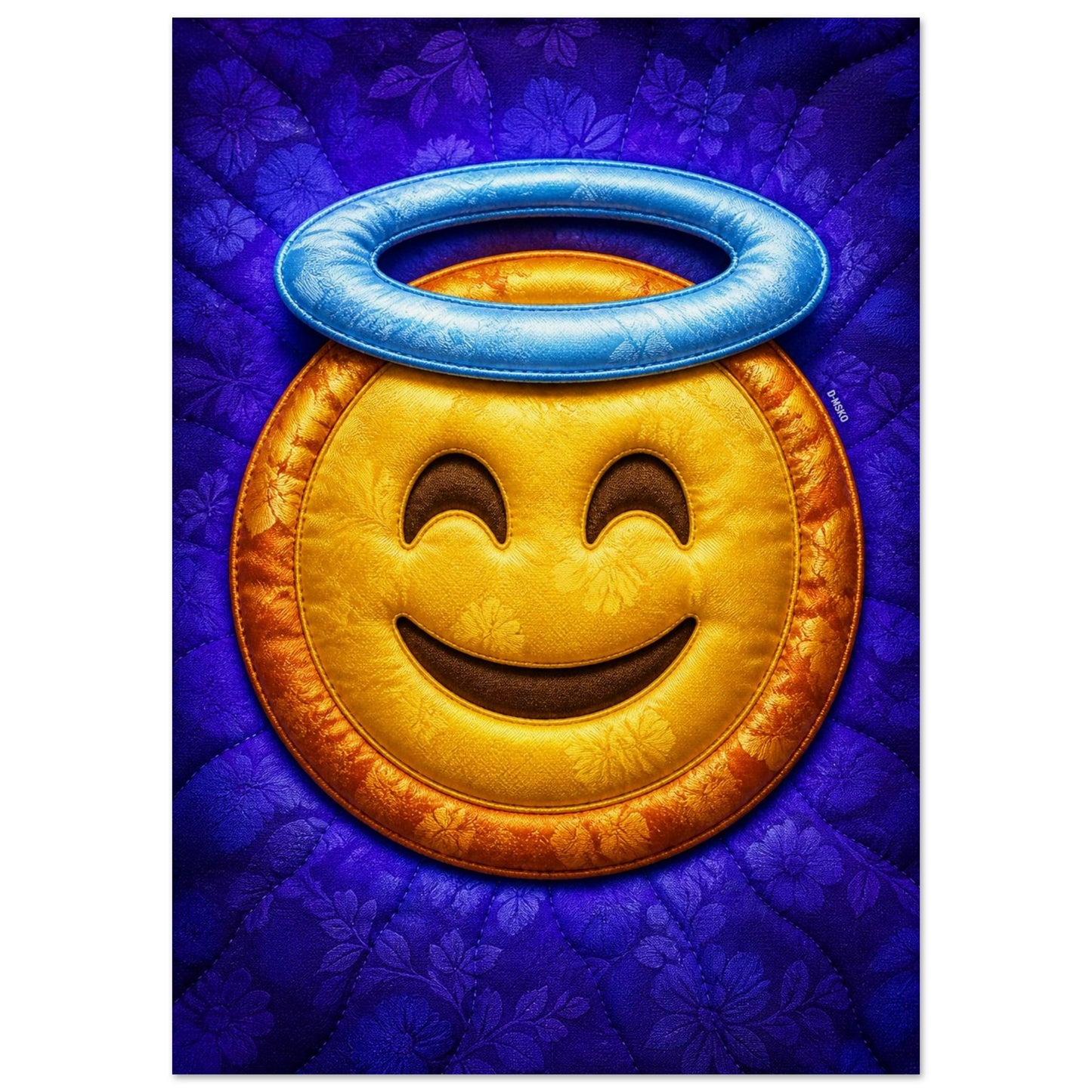Halo Smile Quilt-Inspired Pop-Art Museum-Quality Matte Paper Poster