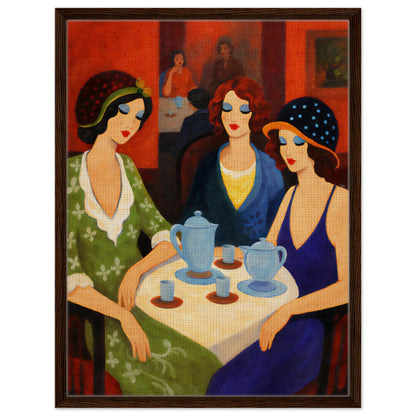 Tea Room Trio Framed Canvas Art-Deco 1920s-Inspired