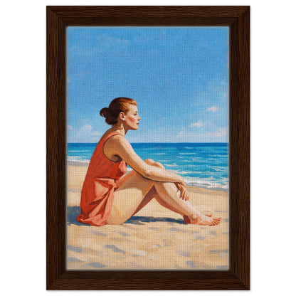 Seaside Stillness Framed Canvas Coastal-Serene - Impressionist Style