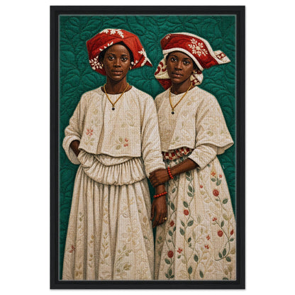 Surinamese Kotomisi Framed Canvas Quilted-Style - Bisa Butler Style