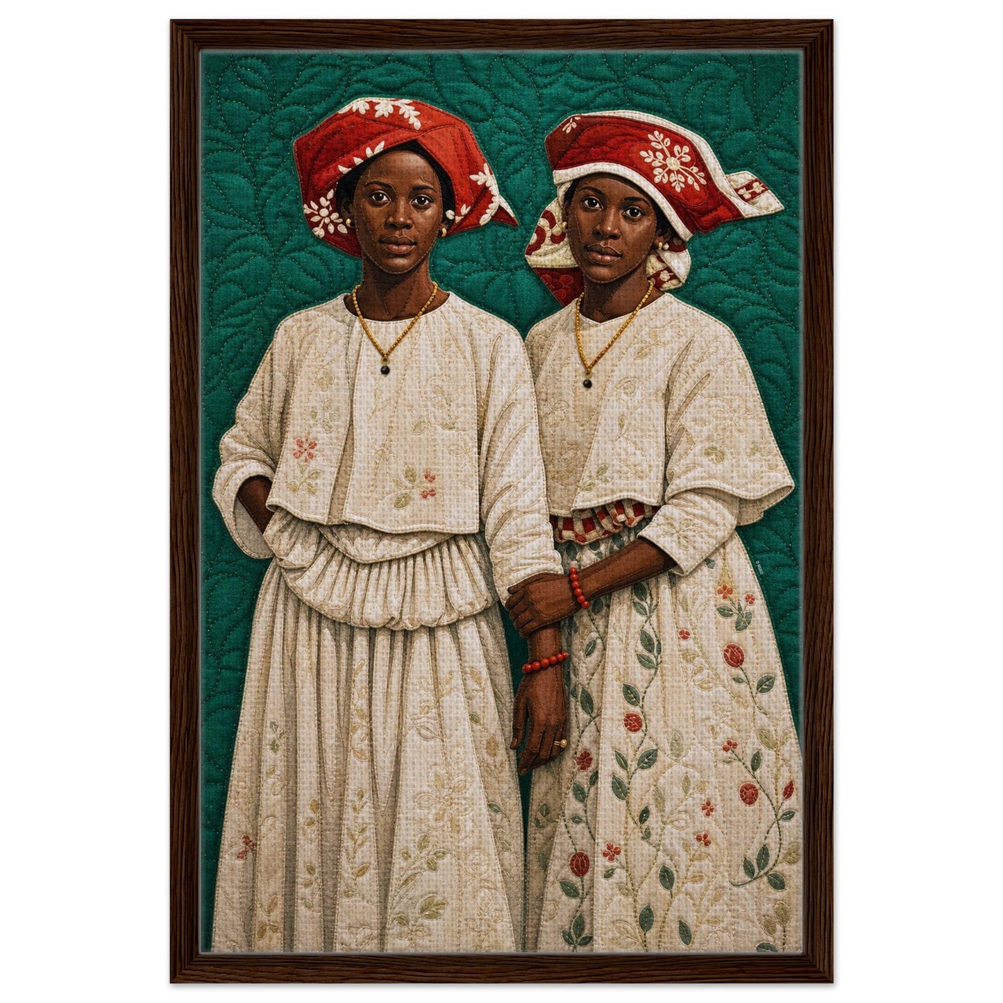 Surinamese Kotomisi Framed Canvas Quilted-Style - Bisa Butler Style