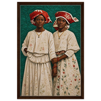 Surinamese Kotomisi Framed Canvas Quilted-Style - Bisa Butler Style