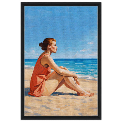 Seaside Stillness Framed Canvas Coastal-Serene - Impressionist Style