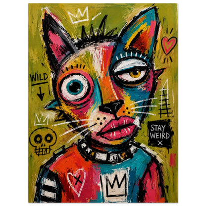 Stay Weird Street-Art Matte Paper Poster - Basquiat Style