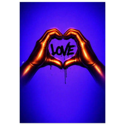 Black Love Hands Neon-Pop Museum-Quality Matte Paper Poster