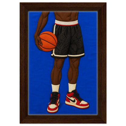 The Quiet Dribble Framed Canvas Quilt-Inspired - Bisa Butler Style
