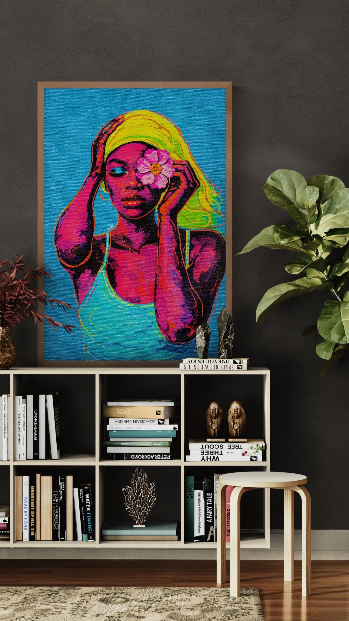 A Flower for Strength Neo-Pop Matte Paper Poster - Pop Art