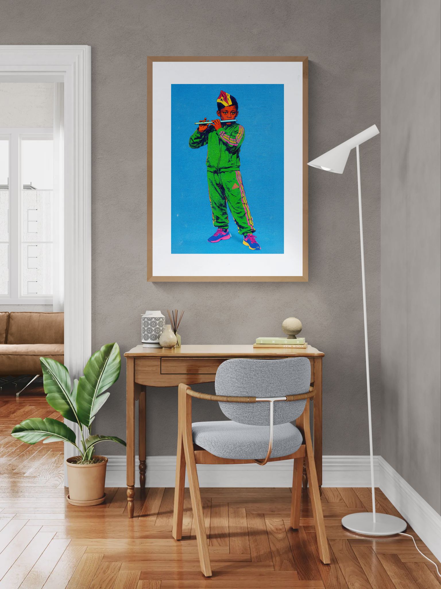 A Modern Flautist Pop-Art Matte Paper Poster - Manet Style